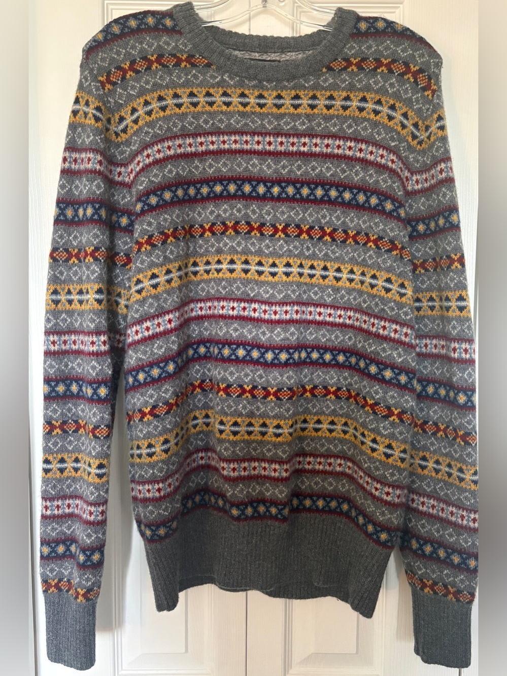 Abercrombie & Fitch Men's Fair Isle Crewneck Knit Pullover Sweater Small S